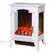 Electric Fireplace 750W / 1500W 23 Fireplace Heater with 2 Adjustable Heating Modes Freestanding Fire Places Electric Fireplace Heater with Auto-shut Off For Overheat Protection White