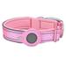 Reflective heavy duty Dog collar - 1.25 inches wide - Extra large large or medium pink L