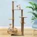 Miumaeov Cat Tree H28 2-Tire Cat Climbing Tower Modern Density Board Cat Tree Condo Tower with Natural Sisal Rope Scratching Post for Kittens & Large Cats