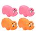 4pcs Cartoon Pig Chewing Toys Dog Squeaky Toy Latex Tooth Cleaning Tools Pet Supplies (Random Color)