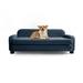 COSYJOY Chenille Pet Sofa 35 Dog Couch Bed for Dog Cat Elevated Sofa Removable Foam Cushion Low Back Blue/Medium
