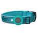 Reflective heavy duty Dog collar - 1.25 inches wide - Extra large large or medium cyan L