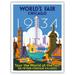 1934 World s Fair Chicago - Tour the World at the Fair - Vintage Travel Poster by Weimer Pursell c.1934 - Master Art Print (Unframed) 9in x 12in