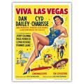 Viva Las Vegas (Meet Me in Las Vegas) - starring Dan Dailey Cyd Charisse - Vintage Film Movie Poster c.1956 - Master Art Print (Unframed) 9in x 12in