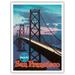 San Francisco - Golden Gate Bridge - Santa Fe Railroad - Vintage Railroad Travel Poster c.1955 - Master Art Print (Unframed) 9in x 12in