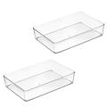 Storage Box Drawer Organizer Kitchen Utensils Desk Drawers Clear Organizing Bins Office 2 Pcs