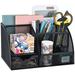 Namzi Mesh Desk Organizer Pen Holders Office Storage Supplies Drawer Organizers 7 in 1 for Office Home School Supply Black