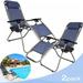 Ktaxon 2 Outdoor Zero Gravity Lounge Chair Beach Patio Pool Yard Folding Recliner Blue