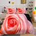 Hot Sale Luxury Colorful Rose Painting Duvet Cover Set Home Textiles Bedding Cover Set with Pillowcase California King(98 x104 )