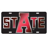 Arkansas State Indians Tag (LASER BLK/SIL/RED A STATE TAG (02035))