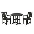 POLYWOODÂ® Prairie 3-Piece Farmhouse Dining Set in Black