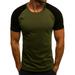 Miluxas Men s Gym Muscle T Shirts Fitness Workout Baseball Tee Shirts Clearance Army Green XXXL