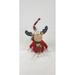 HomeRoots 483536 9 in. Christmas Moose Fabric Sculpture Brown & Red