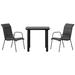 vidaXL Patio Dining Set Outdoor Table and Chair Black Steel and Textilene
