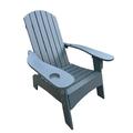 Gexpusm Adirondack Chair Wood Outdoor Chair with Cup Holder Lounge Chair with Wide Armrest and Sloping Seats Lawn Chair for Beach Backyard and Patio Gray