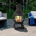 Round Firepits Outdoor Wood Burning Chimenea Outdoor Fireplace