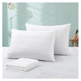 BULYAXIA Goose Feather Down Bed Pillows for Sleeping with 2 Outer Protectors Hotel Standard/Queen Pillows Set of 2 with Cotton Fabric Cover (Pack of 2)