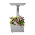 Modern Square Cast Aluminum 35-in Bird Bath and Planter Vase Combo