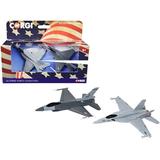 General Dynamics F-16 Fighting Falcon Fighter Aircraft and McDonnell Douglas F/A-18 Super Hornet Fighter Aircraft Set of 2 Pieces US Strike Force C