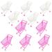 Mini Shopping Cart Baby Stroller for Dolls Kids Ice Cream Accessories Push Carts Childrens Trolley 10 PCS