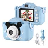 Dadypet Kids Digital Camera 1080P Video Camcorder Dual Lens 2.0 Inch IPS Screen Cute Frames Games Neck Strap - Birthday Gift