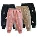 KYAIGUO 6M-4Y Girl Boy Jogger Pants Casual Athletic Solid Jogger Trousers Winter Fleece Elastic Pants for Baby Newborn