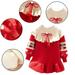 Godderr9M-6T Kids Baby Girls Christmas Padded Sweater Dress Toddler Ruffle Long-Sleeved Knitted Dress Crewneck Party Gown Dresses Fall Winte