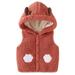 Toddler Kids Kint Hooded Vests Baby Girls Boys Winter Sleeveless Sweater Coat Outdoor Waistcoat Zipper Vests Hooded Windproof Jacket Wine 73