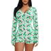 Women Christmas Long Sleeve Bodycon Jumpsuit Sexy V Neck Button Bodysuit Shorts One Piece Pajama Rompers Overall Sleepwear