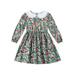 Girl Fall A-Line Dress Flower Long Sleeve Lace Doll Collar Dress