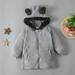 Shldybc Toddler Baby Boys Girls Hooded Jacket Fleece Hoodies Fashion Cute Solid Color Snowsuit Outerwear Zipper Bear Ear Hooded Jacket Coat( Gray 2-3 Years )