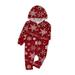 TMOYZQ Family Christmas Pjs Matching Sets Snowflake Patterned Holiday Xmas Onesies Pajamas One Piece Zip-up Fleece Jumpsuit Sleepwear Set with Hood for Couples and Kids