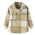 Meuva Toddler Boys Girls Children Autumn Winter Long Sleeve Blouse Tops Plaid 7 Colors Outwear Boy Apparel Youth Boy Short Boys Long Sleeve Thermal Shirts 5t Long Sleeve Shirts Boys Boys Graphic