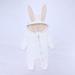 Fnochy Fleece Rumper Toddler Jumpsuits Infant Baby Boys Girls Rabbit Ears Hooded Romper Jumpsuit Outfits