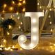 solacol Led Lights for Wall Led Lights White Warm White Led Lights Alphabet Led Letter Lights Light Up White Plastic Letters Standing Hanging J Wall Led Lights Warm Led Lights Hanging Led Lights