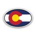 Colorado Flag Oval Sticker Decal - Self Adhesive Vinyl - Weatherproof - Made in USA - v4 co euro