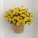 Anuirheih Fake Flowers in Vase Silk Bouquet of Flowers for Decoration Wedding Home Fake Christmas Flowers(Yellow)