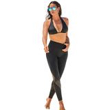 Plus Size Women's Liquid Motion Spliced Legging by Swimsuits For All in Black (Size 24)