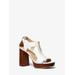 Michael Kors Berkley Leather Block-Heel Sandal White 7