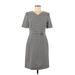 BOSS by HUGO BOSS Casual Dress: Gray Houndstooth Dresses - Women's Size 6