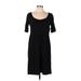 Ann Taylor LOFT Casual Dress Scoop Neck Short sleeves: Black Print Dresses - Women's Size 12