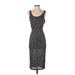 Express Casual Dress - Sheath Scoop Neck Sleeveless: Gray Marled Dresses - Women's Size Small