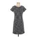 Banana Republic Factory Store Casual Dress - Shift Crew Neck Short sleeves: Gray Marled Dresses - Women's Size 4