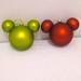 Disney Holiday | Disney Mickey Mouse Glass Ornaments | Color: Green/Red | Size: 5" Across