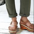 Free People Shoes | Freepeople Magnolia Wood + Leather Clogs, Size 39 Or Us 8.5-9 Rare | Color: Brown | Size: 39