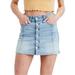 American Eagle Outfitters Skirts | American Eagle Outfitters Button Front A-Line Mini Light Wash Denim Jean Skirt | Color: Blue | Size: 4