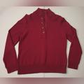 Ralph Lauren Sweaters | Lauren Ralph Lauren Women's Med Red Shawl High Neck Sweater Jumper 100% Cotton | Color: Red | Size: Xl