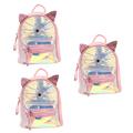 TOYANDONA 3 Pcs Sequin Backpack Cat Backpack Purse for Girls Kids Backpack Cat Backpack for Travel Girls Backpack Cat Mini Backpack Cat Themed Backpack PVC Makeup Student Pearlescent