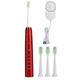 Waterproof Tooth Brush Electric Ultrasonic Toothbrush USB Wireless Charging FullAutomatic Teeth Cleaning Brush 5 Modes(Red)