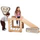 GOODEVAS 2 in 1 Montessori Indoor Climbing Frame for Toddlers Set - Wooden Play Gym for Kids Snake Ladder Climber & Slide Ramp - Indoor Playground for Ages 1-3 Years (Beige)